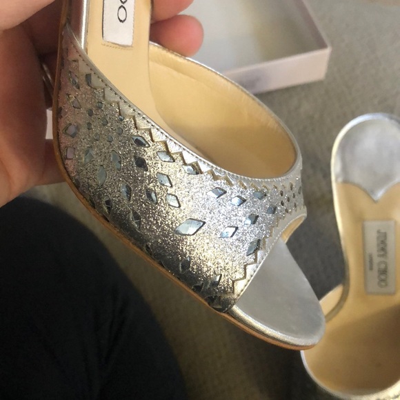 Silver glitter Jimmy Choo heels - Picture 3 of 7